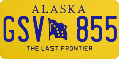 AK license plate GSV855