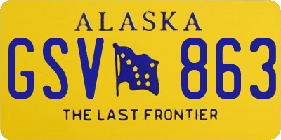 AK license plate GSV863