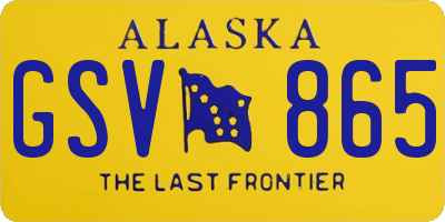 AK license plate GSV865