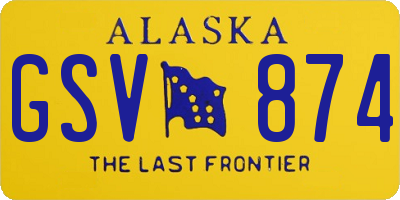 AK license plate GSV874