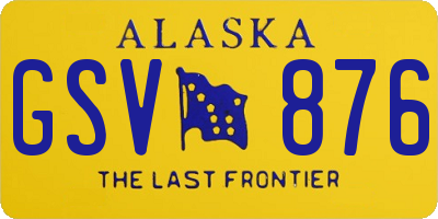 AK license plate GSV876