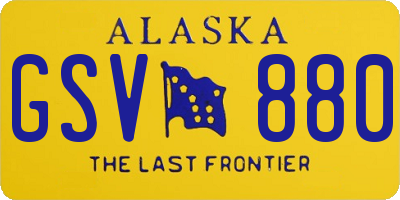 AK license plate GSV880