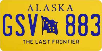 AK license plate GSV883