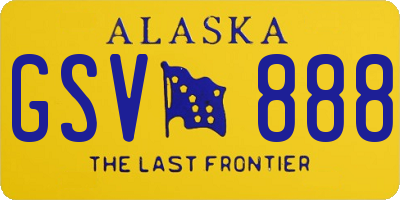 AK license plate GSV888