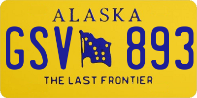 AK license plate GSV893