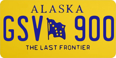 AK license plate GSV900