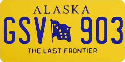 AK license plate GSV903