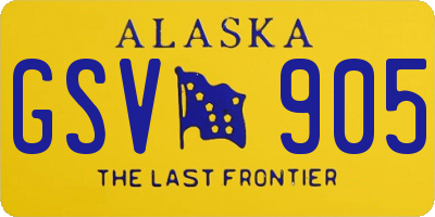 AK license plate GSV905