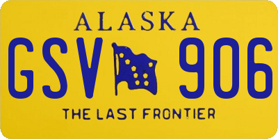 AK license plate GSV906
