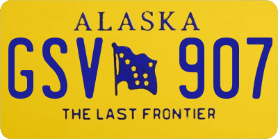 AK license plate GSV907
