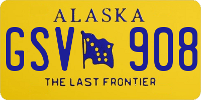 AK license plate GSV908