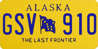 AK license plate GSV910