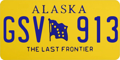 AK license plate GSV913