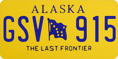 AK license plate GSV915