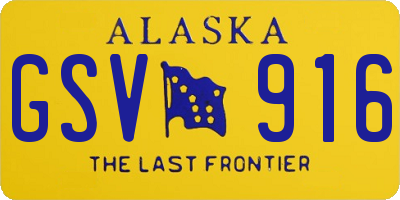 AK license plate GSV916