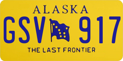 AK license plate GSV917