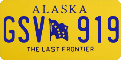 AK license plate GSV919