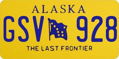 AK license plate GSV928