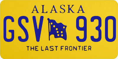 AK license plate GSV930