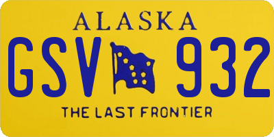 AK license plate GSV932