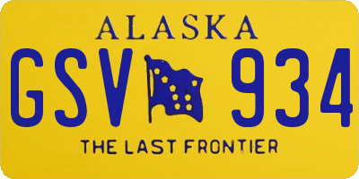 AK license plate GSV934