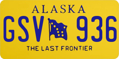 AK license plate GSV936