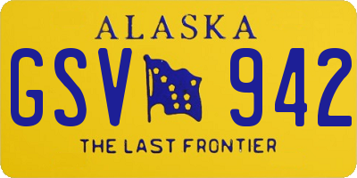 AK license plate GSV942