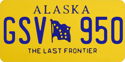 AK license plate GSV950