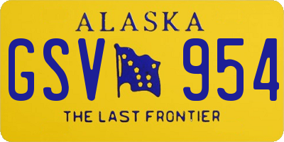 AK license plate GSV954