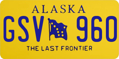 AK license plate GSV960