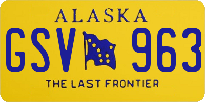 AK license plate GSV963