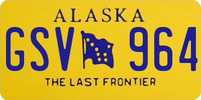 AK license plate GSV964