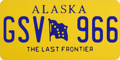 AK license plate GSV966