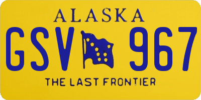 AK license plate GSV967