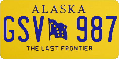 AK license plate GSV987