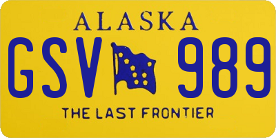 AK license plate GSV989