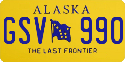 AK license plate GSV990