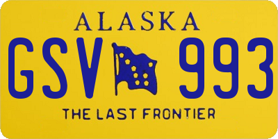 AK license plate GSV993