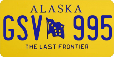 AK license plate GSV995
