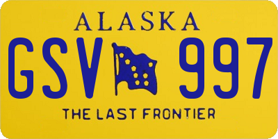 AK license plate GSV997