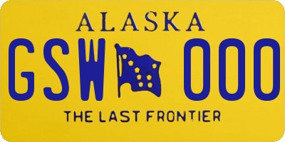AK license plate GSW000