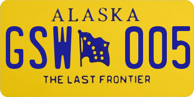 AK license plate GSW005