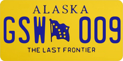 AK license plate GSW009