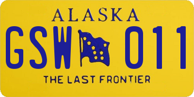 AK license plate GSW011
