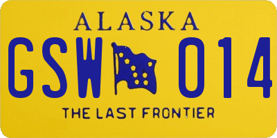 AK license plate GSW014