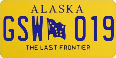 AK license plate GSW019