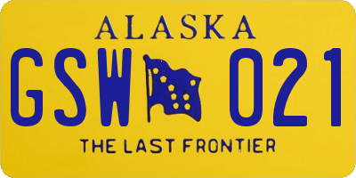 AK license plate GSW021