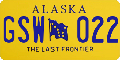 AK license plate GSW022
