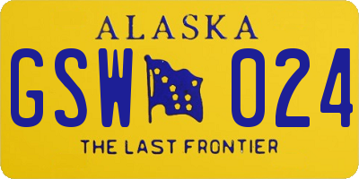 AK license plate GSW024