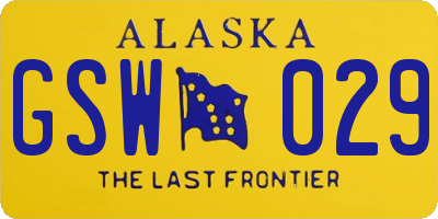 AK license plate GSW029